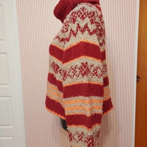 Cozy Maximalist Sweater Free People Chunky Knit Oversized Cowl Neck - Picture 3 of 10